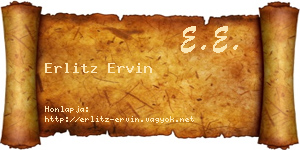 Erlitz Ervin névjegykártya