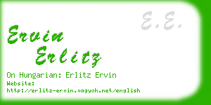 ervin erlitz business card